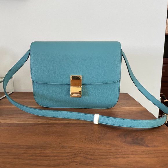 Celine Medium Classic Box in Antarctic Goat - Picture 9 of 16